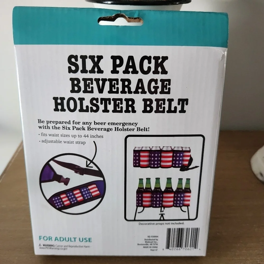 Adjustable Beverage Holster Belt - Stars and Stripes 6 Pack Holder